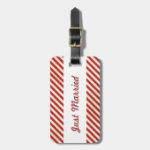 Valentijnsdag Red Stripes bagagelabel (Voorkant verticaal)