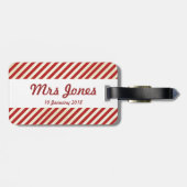 Valentijnsdag Red Stripes bagagelabel (Achterkant horizontaal)