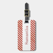 Valentijnsdag Red Stripes bagagelabel (Voorkant verticaal)