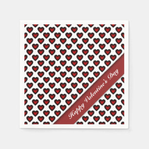 Valentijnsdag Red & White Heart Pattern Napkins Servetten