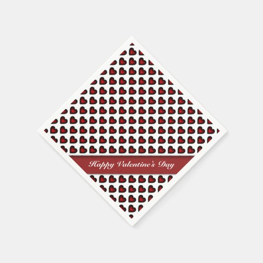 Valentijnsdag Red & White Heart Pattern Napkins Servetten (Hoek)