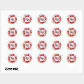 Valentijnsdag Reddingsboei & Hartjes Ronde Sticker (Vel)