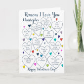 Valentijnsdag redenen waarom ik van je hou geperso kaart (Voorkant)