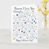 Valentijnsdag redenen waarom ik van je hou geperso kaart (Gele Bloem)