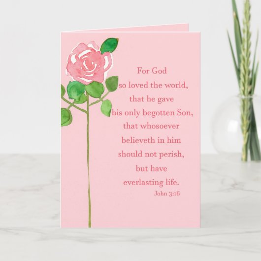 Valentijnsdag Religieuze John Bible Verse Rozen Kaart (Voorkant)