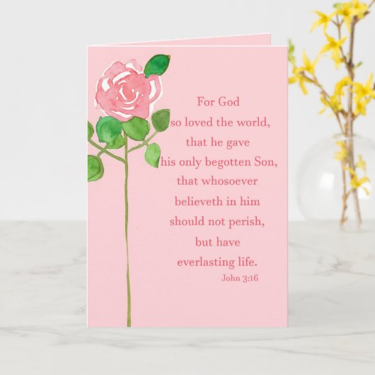 Valentijnsdag Religieuze John Bible Verse Rozen Kaart (Gele Bloem)