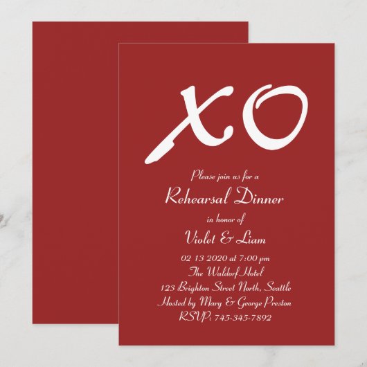 Valentijnsdag repetitie kaart (Voorkant / Achterkant)