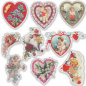  Valentijnsdag Retro Classic Hearts Sticker (Voorkant)