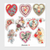  Valentijnsdag Retro Classic Hearts Sticker (Vel)