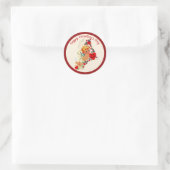  Valentijnsdag Retro Cupido Rood Aangepast Ronde Sticker (Tas)