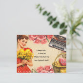  Valentijnsdag Retro Flat Holiday Kaart (Staand voorkant)