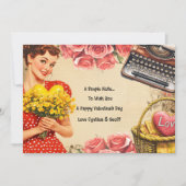  Valentijnsdag Retro Flat Holiday Kaart (Voorkant)