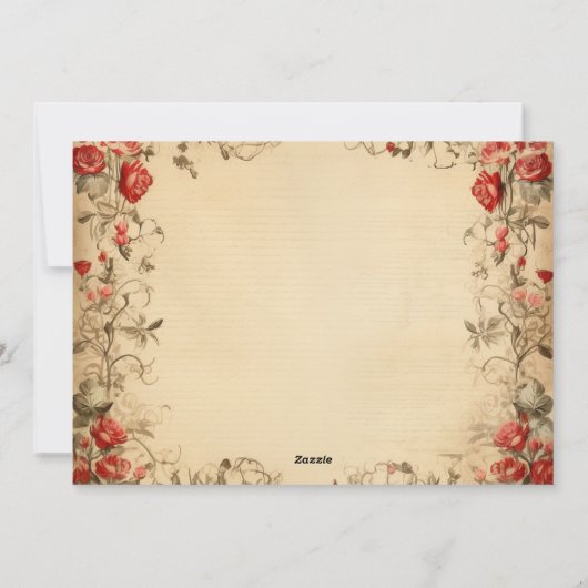  Valentijnsdag Retro Flat Holiday Kaart (Achterkant)