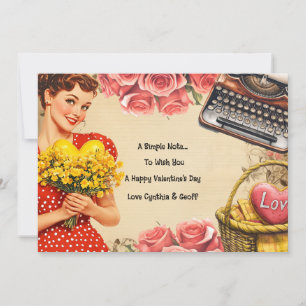  Valentijnsdag Retro Flat Holiday Kaart