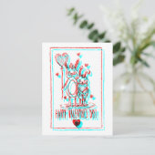 Valentijnsdag Retro Glitch Vakantie Kaart (Staand voorkant)