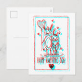 Valentijnsdag Retro Glitch Vakantie Kaart (Voorkant / Achterkant)