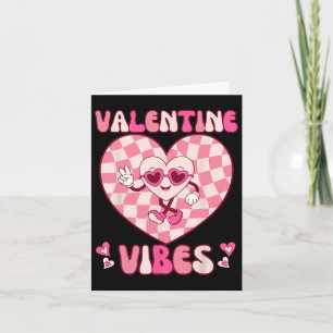 Valentijnsdag Retro Groovy Valentijn Vibes T - shi Kaart