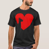 Valentijnsdag Retro Hart Dane Dog Puppy Lover T-shirt (Voorkant)