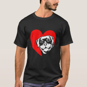 Valentijnsdag Retro Harten Rottweiler Dog Puppy L T-shirt