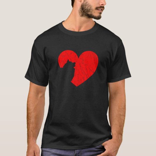 Valentijnsdag Retro Hearts American Eskimo Dog Pu T-shirt (Voorkant)