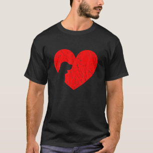 Valentijnsdag Retro Hearts Beagle Dog Puppy Lover T-shirt