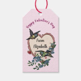  Valentijnsdag Retro Hearts Custom Cadeaulabel