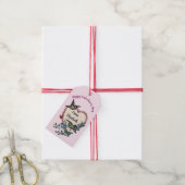  Valentijnsdag Retro Hearts Custom Cadeaulabel (Met Touw)