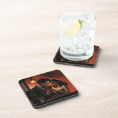 Valentijnsdag  retro koppel comic bier onderzetter (Rechterzijde)