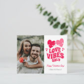 Valentijnsdag Retro Love Vibe Alleen Briefkaart (Staand voorkant)