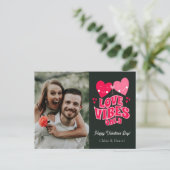 Valentijnsdag Retro Love Vibe Only Briefkaart (Staand voorkant)