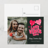 Valentijnsdag Retro Love Vibe Only Briefkaart (Voorkant / Achterkant)