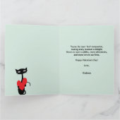 Valentijnsdag Retro Mid Century Cat Kaart (Binnen)