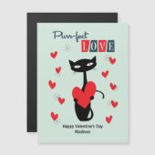 Valentijnsdag Retro Midden Eeuwse Kat (Voorkant / Achterkant)