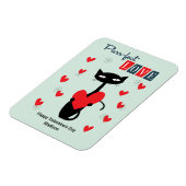 Valentijnsdag Retro Midden Eeuwse Kat Magneet (Linkerzijde)