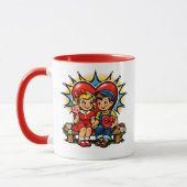 Valentijnsdag | Retro Pop Art Persoonlijk Mok (Links)