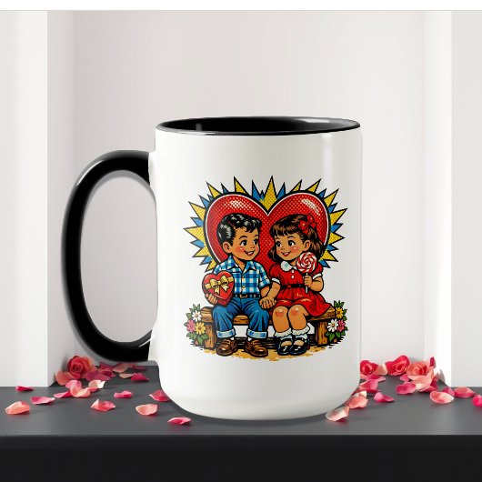 Valentijnsdag | Retro Pop Art Persoonlijk Mok