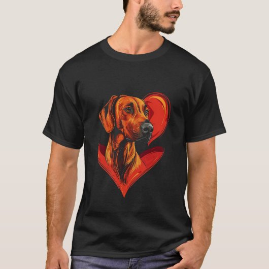 Valentijnsdag Rhodesian Ridgeback Hond T-shirt (Voorkant)
