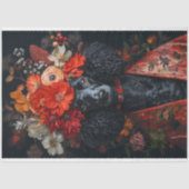 Valentijnsdag Rode Bloempoedel Tissuepapier (Voorkant)