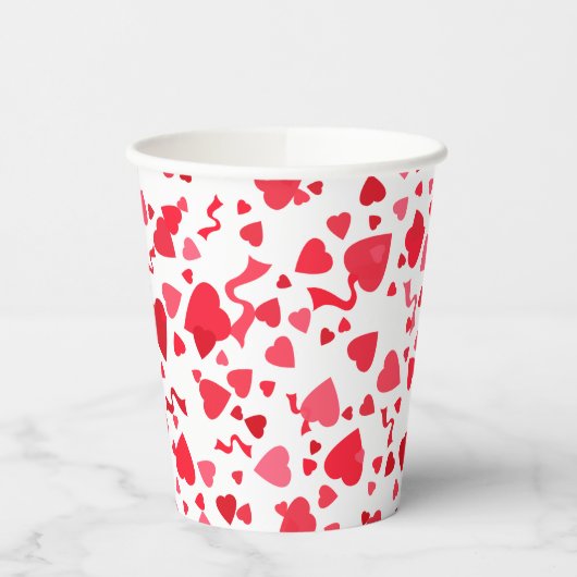 Valentijnsdag Rode Confetti Hart Papieren Bekers (Links)