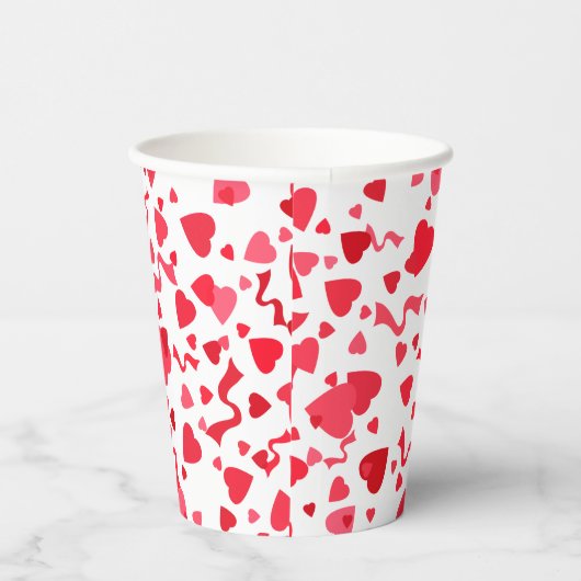 Valentijnsdag Rode Confetti Hart Papieren Bekers (Rechts)