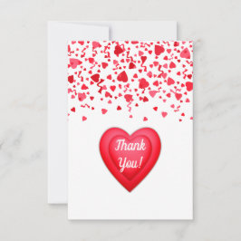 Valentijnsdag Rode Confetti Harten Gepersonaliseer Bedankkaart