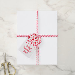 Valentijnsdag Rode Confetti Harten Gepersonaliseer Cadeaulabel