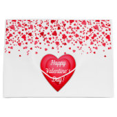 Valentijnsdag Rode Confetti Harten Gepersonaliseer Groot Cadeauzakje (Voorkant)