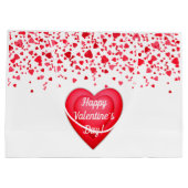Valentijnsdag Rode Confetti Harten Gepersonaliseer Groot Cadeauzakje (Achterkant)