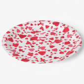 Valentijnsdag Rode Confetti Harten Papieren Bordje (Gekanteld)