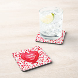 Valentijnsdag rode Confetti harten patroon Bier Onderzetter