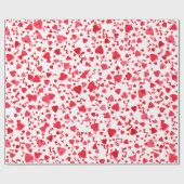 Valentijnsdag rode Confetti harten patroon Cadeaupapier (Vlak)