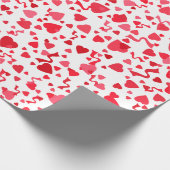 Valentijnsdag rode Confetti harten patroon Cadeaupapier (Hoek)