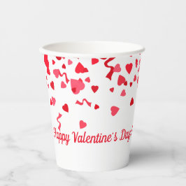 Valentijnsdag rode Confetti harten patroon Papieren Bekers