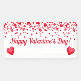 Valentijnsdag rode Confetti harten patroon Spandoek